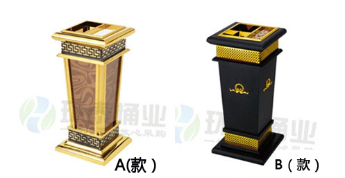 鋼板烤漆黑金鉆垃圾桶
