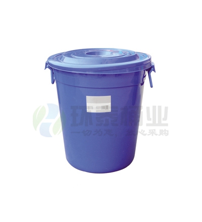 藍(lán)色圓桶塑料垃圾桶