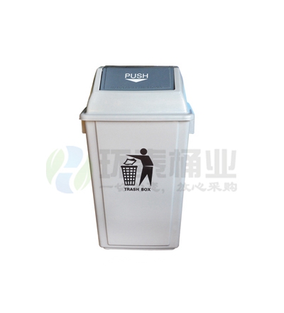 60L推蓋灰色塑料垃圾桶